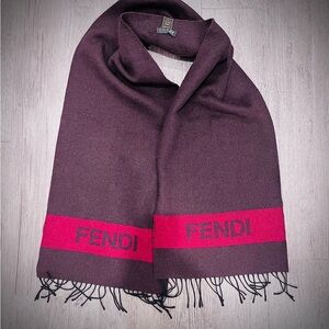 FENDI Men’s Wool Logo Scarf